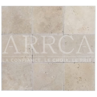 ROYAL, Carrelage en Travertin 20x20 Ep1.2 cm, BEIGE nuancé