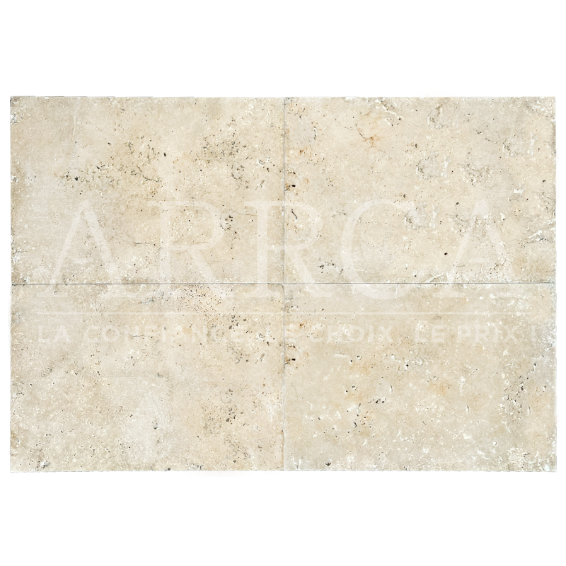 ROYAL, carrelage en travertin 40x60 Ep1.2 cm, BEIGE nuancé