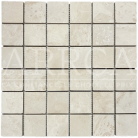 ROYAL, mosaïque en travertin 30x30 cm, BEIGE nuancé (48x48)