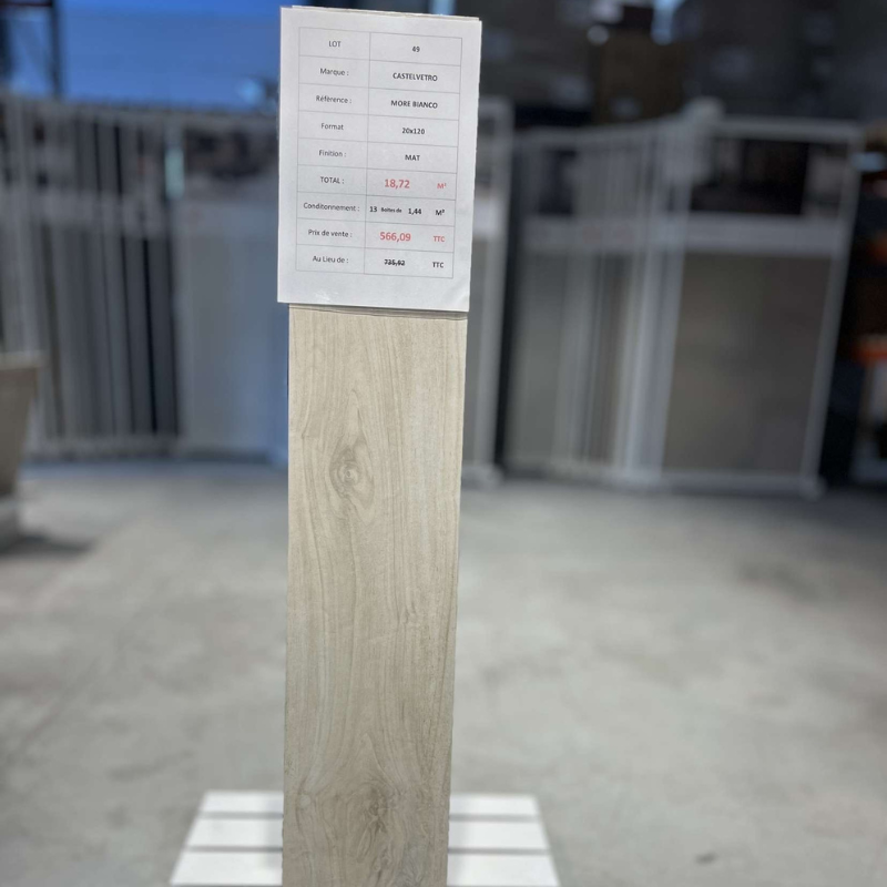 MORE Bianco, Carrelage intérieur 20x120, (Lot de 18.72 m²)
