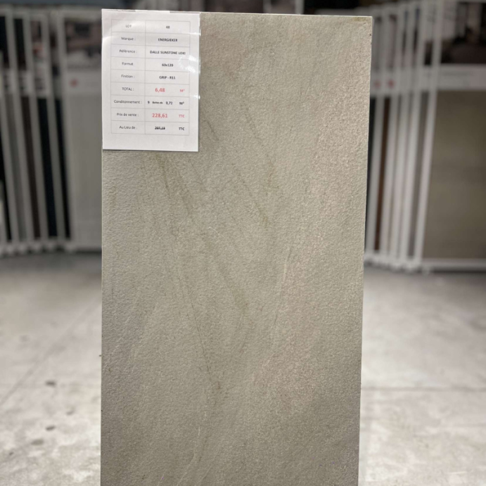 DALLE SUNSTONE Loki, Carrelage extérieur 60x120x2 (Lot de 6.48 m²)