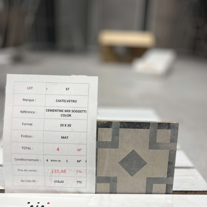 CEMENTINE MIX Soggetti Color, Carreaux de ciment 20x20, (Lot de 4 m²)