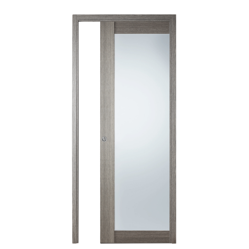 SKALA VERRE Gris Foncé, Porte intérieur coulissante, à gallandage