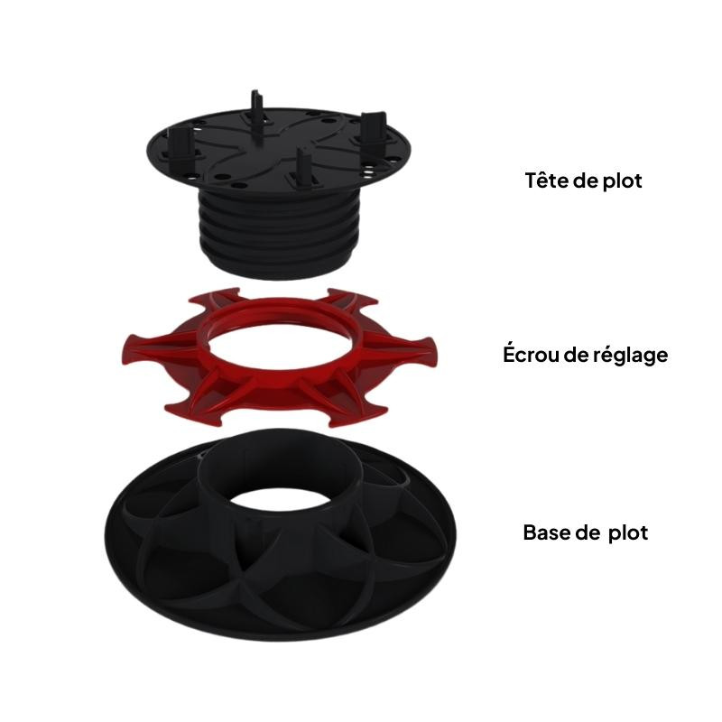 Plot réglable STROBÜS Easy Plot, Terrasse Dalles, H 55-90 mm