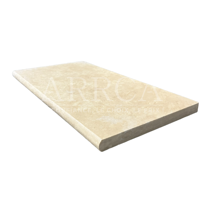 ROYAL Beige nuancé, Margelle de piscine en Travertin, 33 x 100 x 3 cm