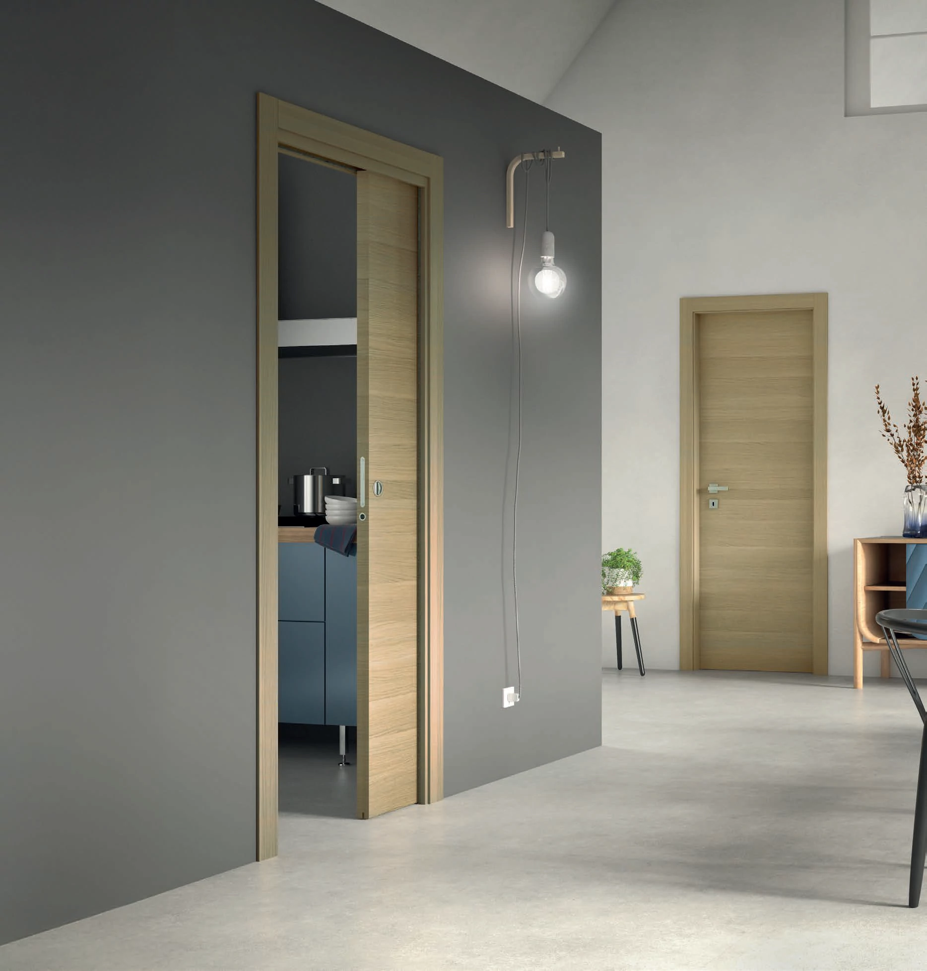 EQUILIBRE Chêne, Porte intérieur coulissante, à gallandage