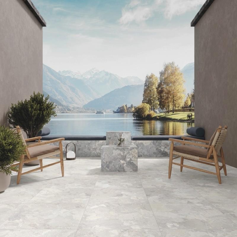 DALLE ARGOS White, Carrelage extérieur 2 cm