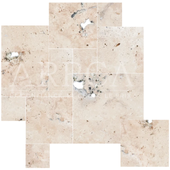 ECO Beige nuancé, Carrelage Travertin Opus, épaisseur 1.2 cm