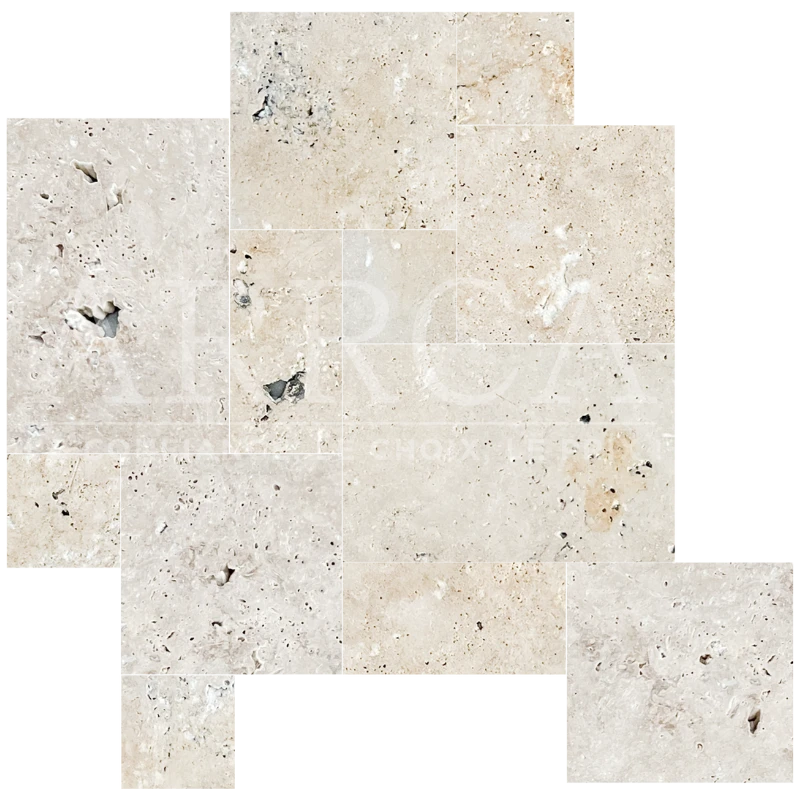 ANTIC Beige nuancé, Carrelage Travertin Opus, épaisseur 1.2 cm