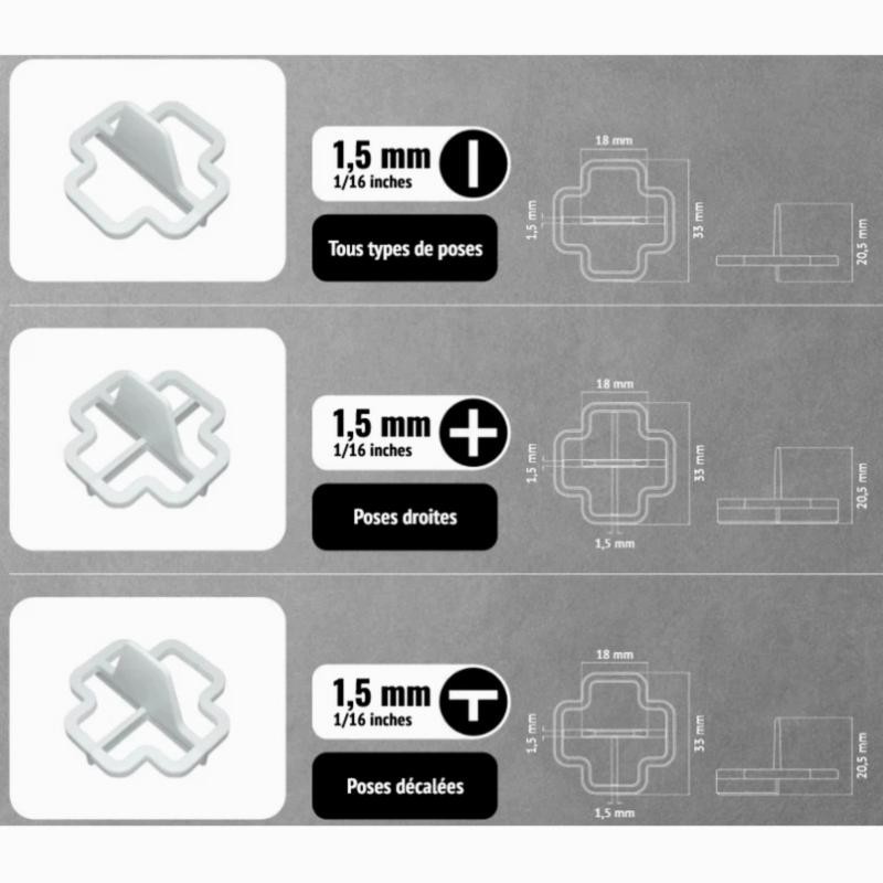 PAVILIFT, Croisillon récupérable 1,5 mm / Té