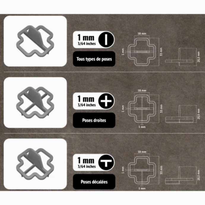 PAVILIFT, Croisillon récupérable 1 mm / Barre