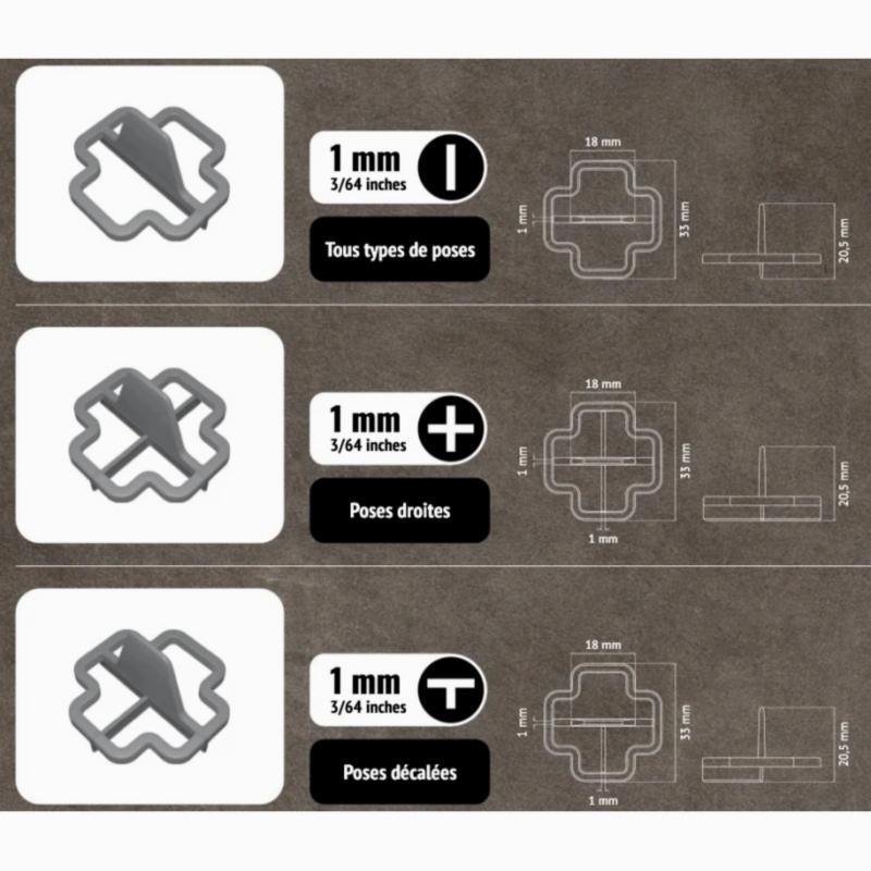 PAVILIFT, Croisillon récupérable 1 mm / Té
