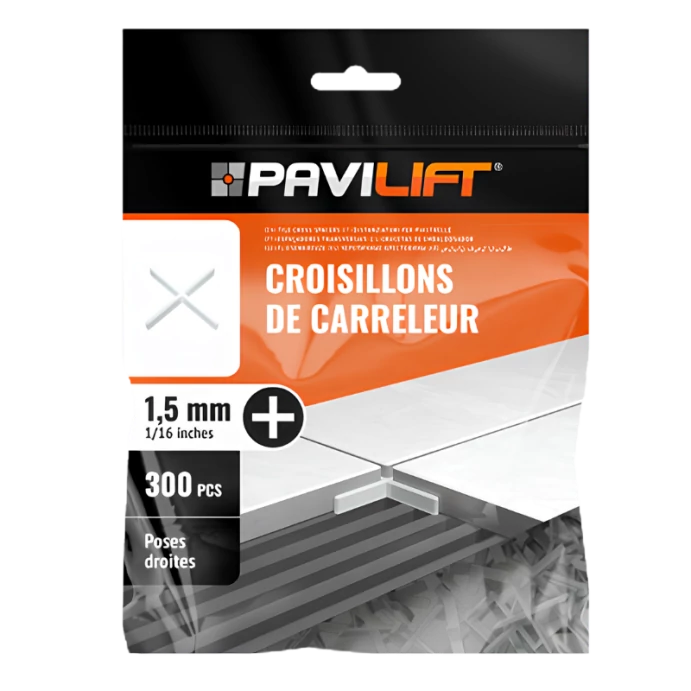 PAVILIFT, Croisillon de carreleur 1,5 mm / Croix