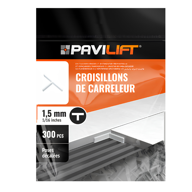 PAVILIFT, Croisillon de carreleur 1,5 mm / Té