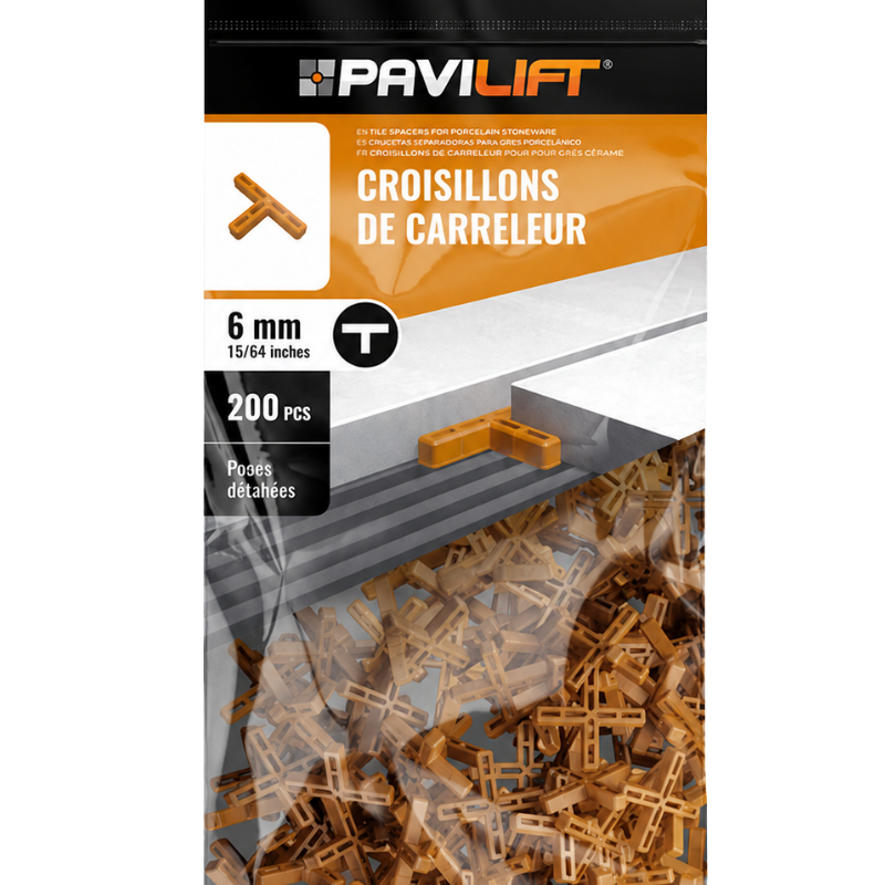 PAVILIFT, Croisillon de carreleur 6 mm / Té