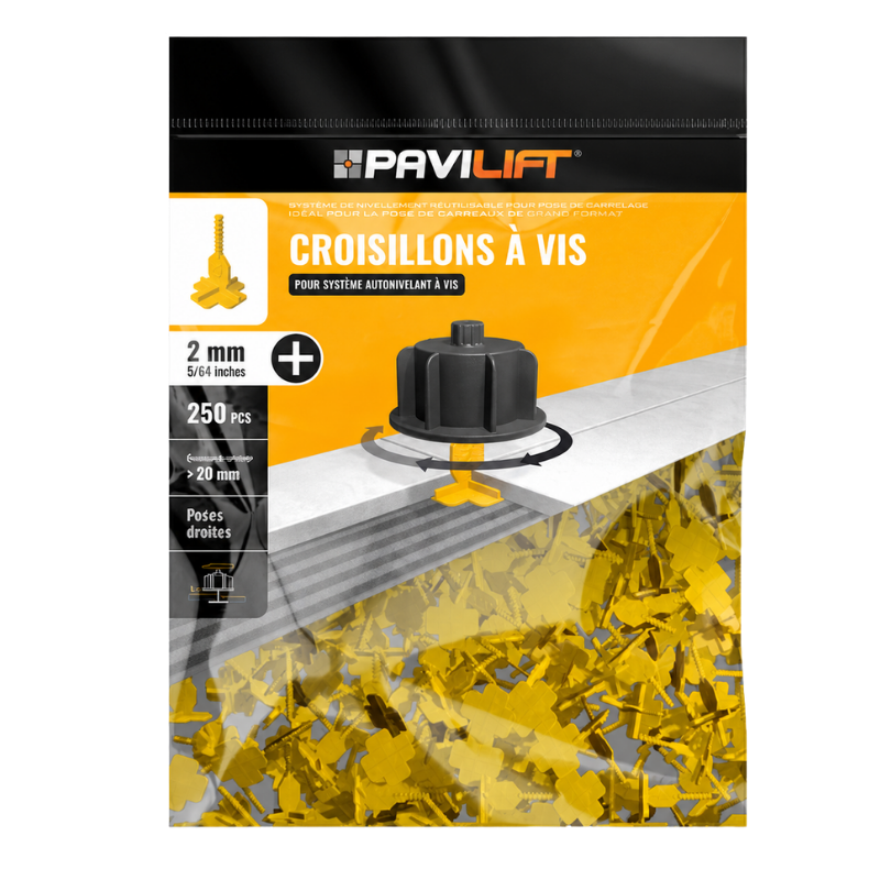 PAVILIFT, Croisillon autonivelant à vis 2 mm / Croix