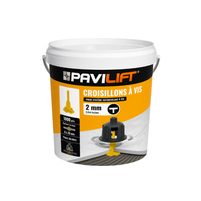 PAVILIFT, Croisillon autonivelant à vis 2 mm / Té