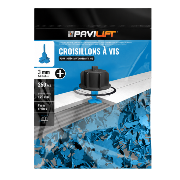 PAVILIFT, Croisillon autonivelant à vis 3 mm / Croix