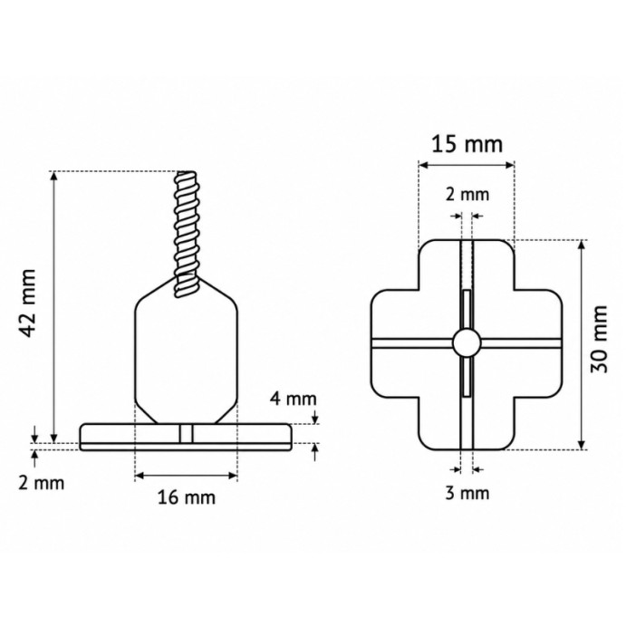 PAVILIFT, Croisillon autonivelant à vis 3 mm / Croix
