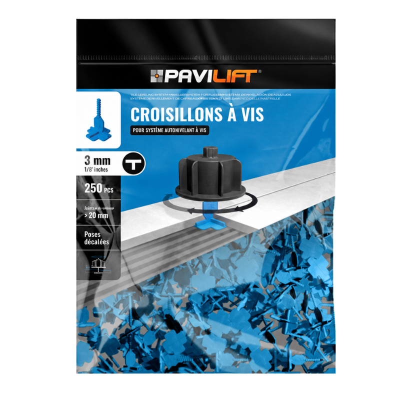 PAVILIFT, Croisillon autonivelant à vis 3 mm / Té