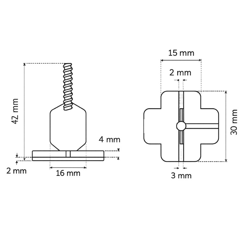 PAVILIFT, Croisillon autonivelant à vis 3 mm / Té