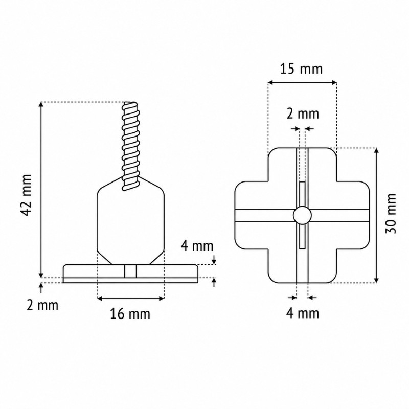 PAVILIFT, Croisillon autonivelant à vis 4 mm / Croix