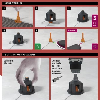 PAVILIFT, Croisillon autonivelant à vis 4 mm / Croix
