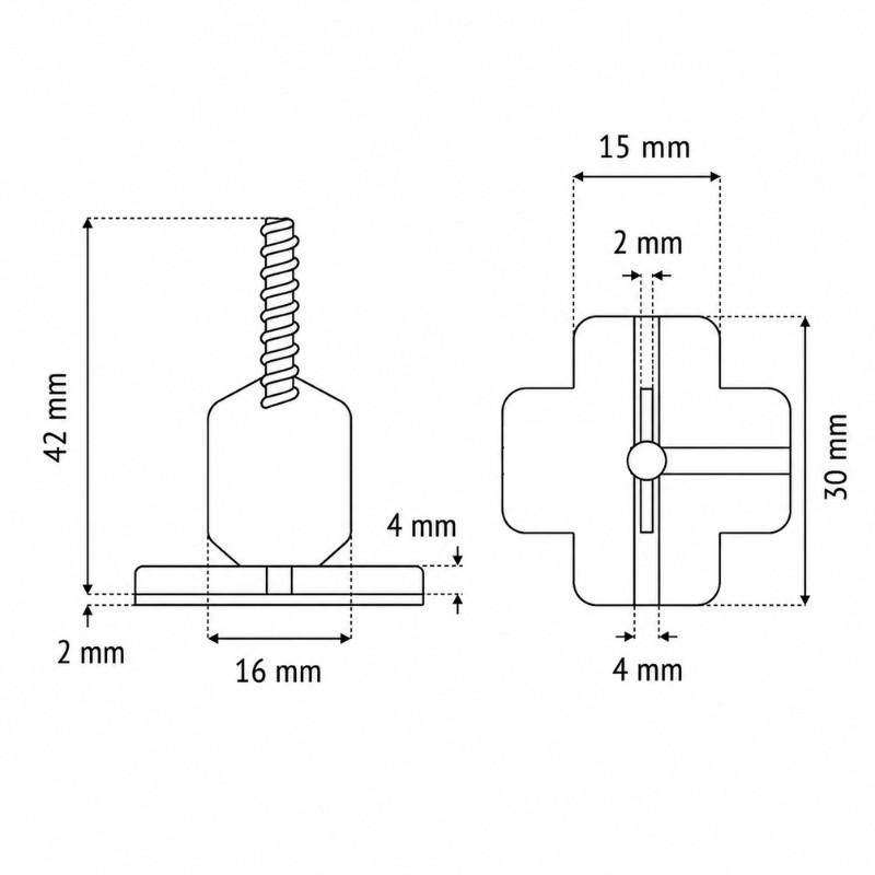 PAVILIFT, Croisillon autonivelant à vis 4 mm / Té