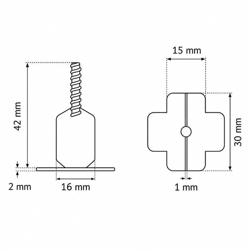 PAVILIFT, Croisillon autonivelant à vis 1 mm / Barre