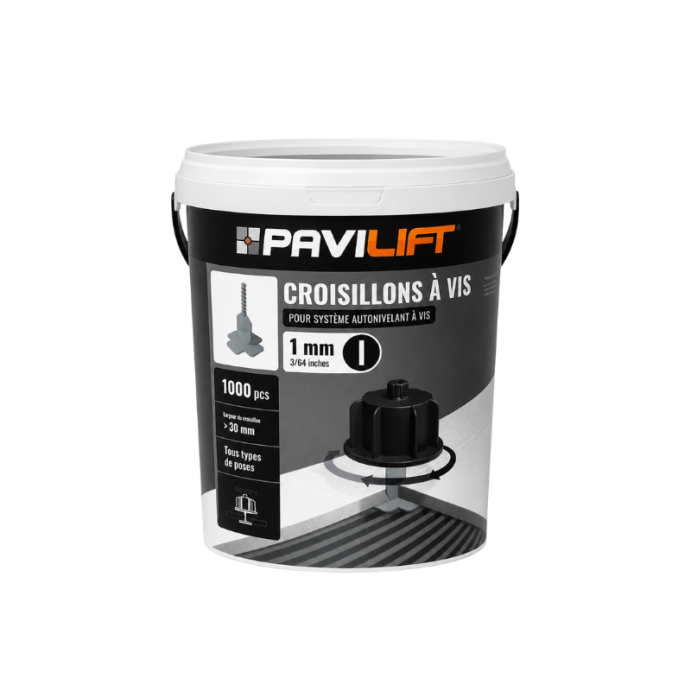 PAVILIFT, Croisillon autonivelant à vis 1 mm / Barre