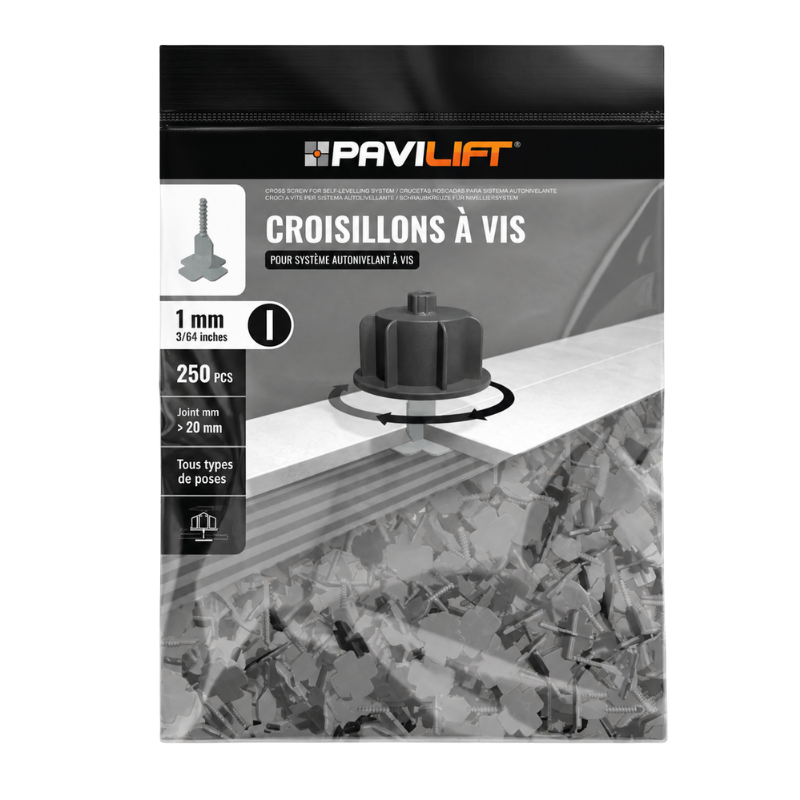 PAVILIFT, Croisillon autonivelant à vis 1 mm / Barre