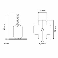 PAVILIFT, Croisillon autonivelant à vis 1,5 mm / Barre