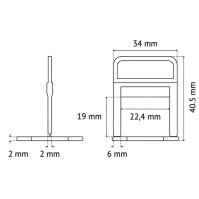PAVILIFT, Croisillon autonivelant à cale 2 mm / Barre