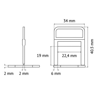 PAVILIFT, Croisillon autonivelant à cale 2 mm / Barre