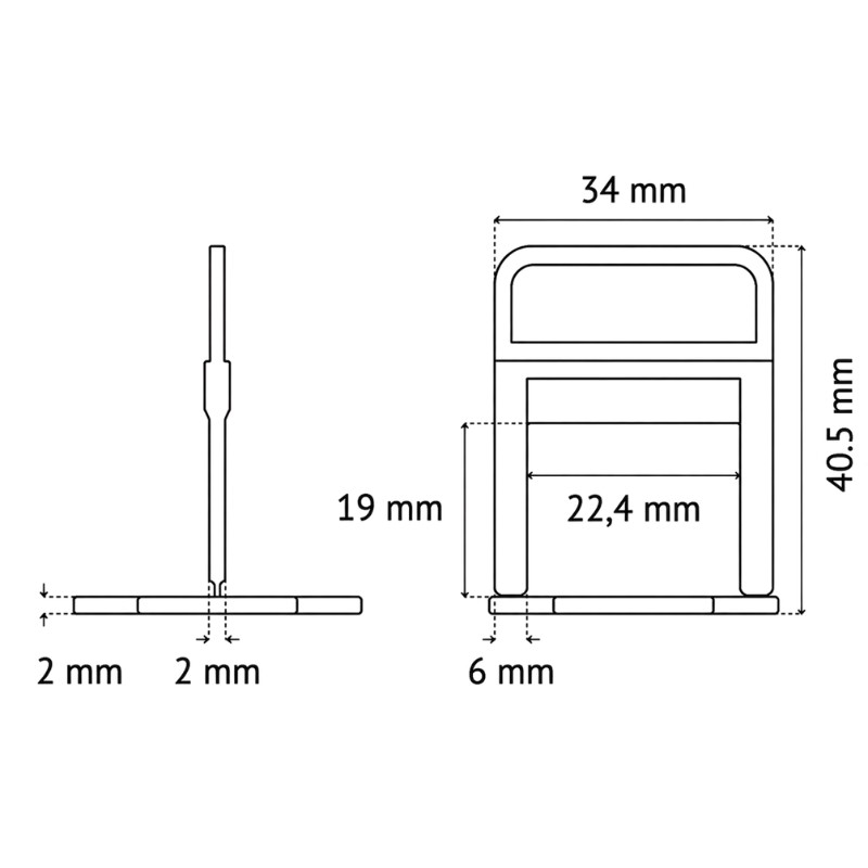 PAVILIFT, Croisillon autonivelant à cale 2 mm / Barre