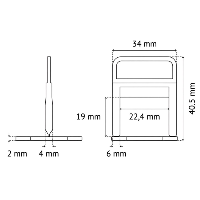 PAVILIFT, Croisillon autonivelant à cale 4 mm / Barre