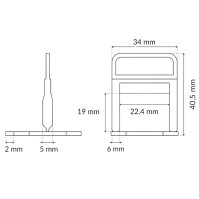 PAVILIFT, Croisillon autonivelant à cale 5 mm / Barre