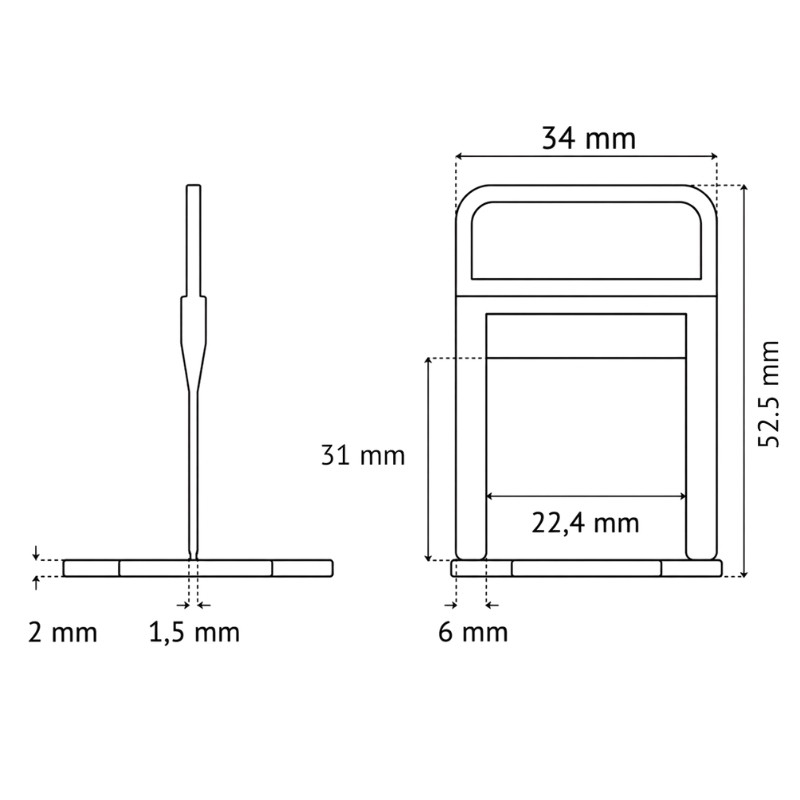 PAVILIFT, Croisillon autonivelant à cale MAXI 1,5 mm / Barre