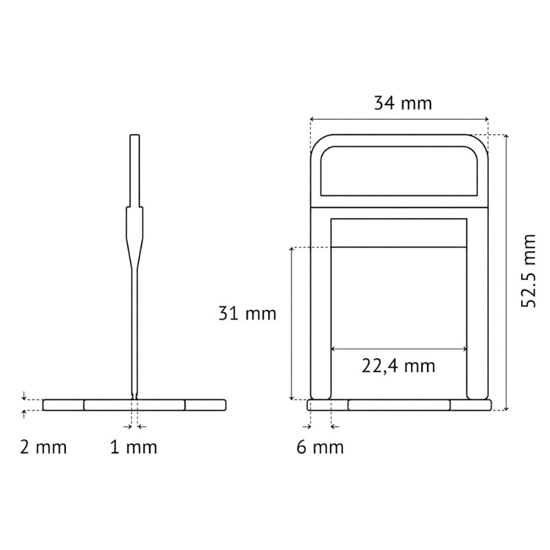 PAVILIFT, Croisillon autonivelant à cale MAXI 1 mm / Barre
