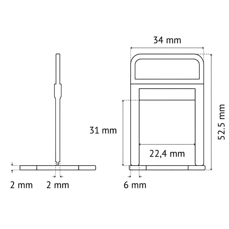 PAVILIFT, Croisillon autonivelant à cale MAXI 2 mm / Barre