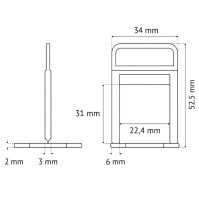 PAVILIFT, Croisillon autonivelant à cale MAXI 3 mm / Barre