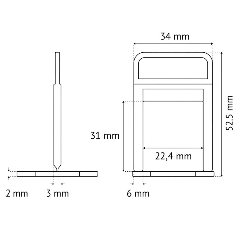 PAVILIFT, Croisillon autonivelant à cale MAXI 3 mm / Barre
