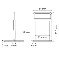 PAVILIFT, Croisillon autonivelant à cale MAXI 4 mm / Barre