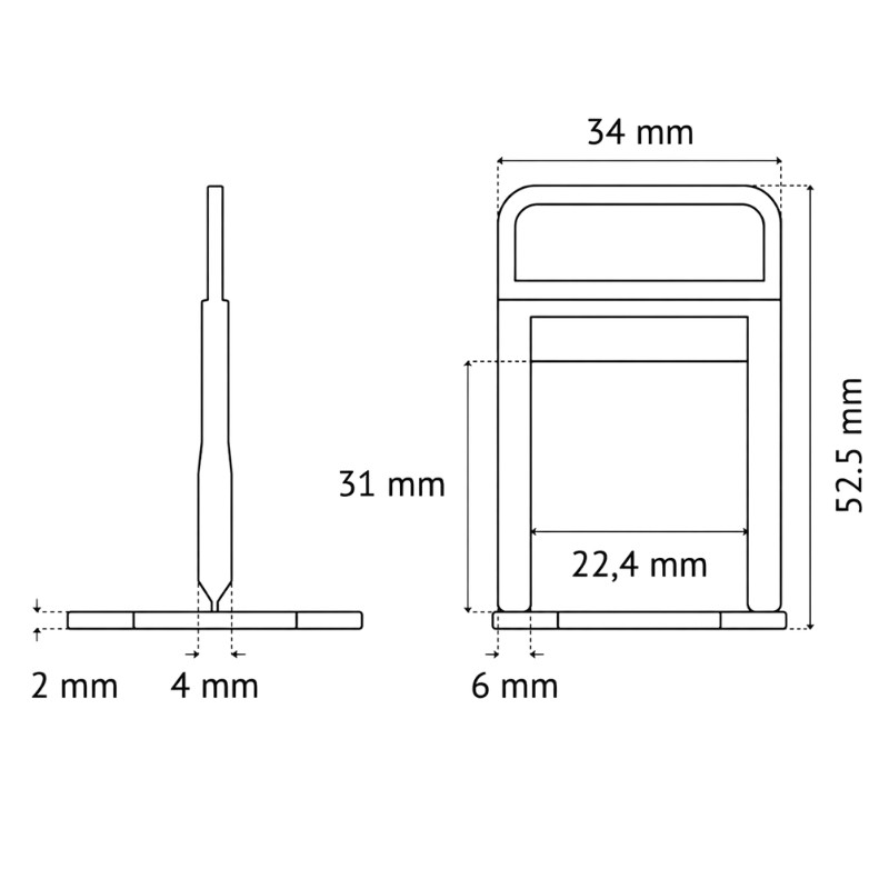 PAVILIFT, Croisillon autonivelant à cale MAXI 4 mm / Barre