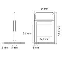 PAVILIFT, Croisillon autonivelant à cale MAXI 5 mm / Barre