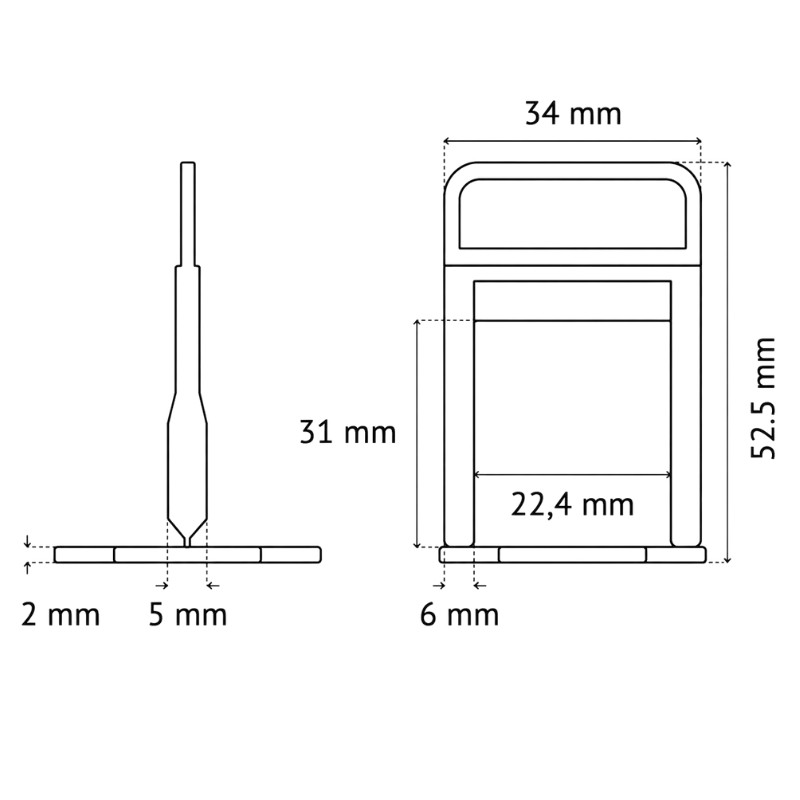PAVILIFT, Croisillon autonivelant à cale MAXI 5 mm / Barre