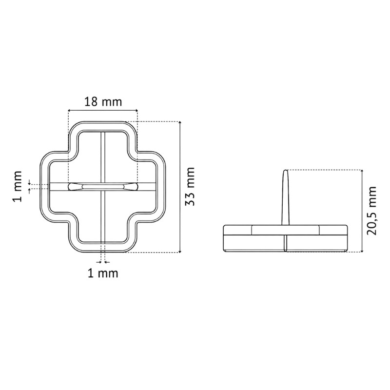PAVILIFT, Croisillon récupérable 1 mm / Croix