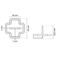 PAVILIFT, Croisillon récupérable 1 mm / Té