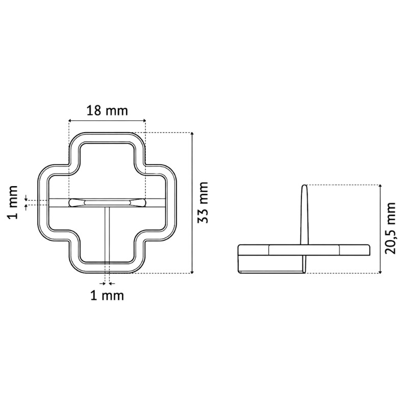 PAVILIFT, Croisillon récupérable 1 mm / Té