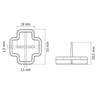 PAVILIFT, Croisillon récupérable 1,5 mm / Croix